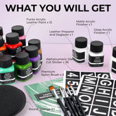 Leather Paint Kit - 12 Colors - Funto
